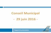Conseil Municipal - 29 juin 2016