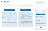 Operational Risk Manager Certificate ORM