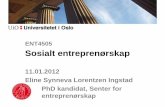 ENT4505 Sosialt entreprenørskap - UiO