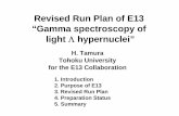 Revised Run Plan of E13 “Gamma spectroscopy of light ...