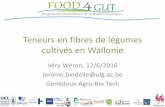 Teneurs en fibres de légumes cultivés en Wallonie