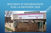 RÉUNION D’INFORMATION SUR LA RENTRÉE 2020