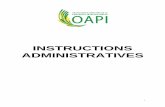 INSTRUCTIONS ADMINISTRATIVES