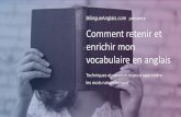 BilingueAnglais.com Comment retenir et enrichir mon