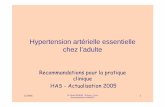 Hypertension artérielle essentielle chez l’adulte