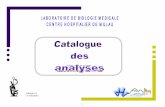 Catalogue des analyses - Centre Hospitalier de Millau