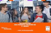 INFORMATION DES PARENTS D’ÉLÈVES DE e SEGPA