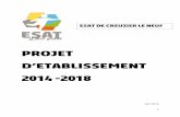 PROJET D’ETABLISSEMENT 2014 -201 8