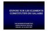 EXPOSE SUR LES ELEMENTS CONSTITUTIFS DU SALAIRE