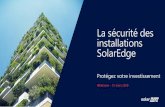 La sécurité des installations SolarEdge