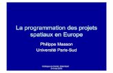 La programmation des projets spatiaux en Europe