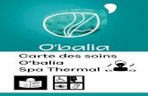 Carte des soins O'balia Spa Thermal