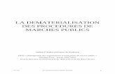 LA DEMATERIALISATION DES PROCEDURES DE MARCHES PUBLICS