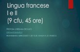 Lingua francese I e II (9 cfu, 45 ore)