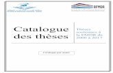 Catalogue Thèses soutenues à des thèses