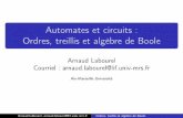 Automates et circuits : Ordres, treillis et algèbre de Boole