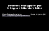 Strumenti bibliografici per la lingua e letteratura latina