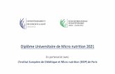 Diplôme Universitaire de Micro nutrition 2021