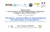 Clusters, universités et dynamiques territoriales d'innovation