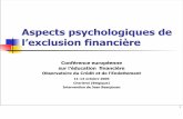 Aspects psychologiques de l’exclusion financière
