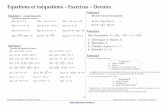 Equations et inéquations – Exercices – Devoirs