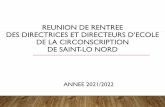 REUNION DE RENTREE DES DIRECTRICES ET DIRECTEURS …