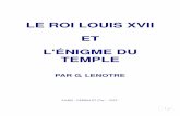 Le roi Louis XVII et l'énigme du Temple