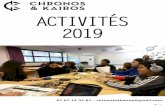 ACTIVITÉS 2019 - Chronos&Kairos
