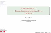 Programmation I : [5pt] Cours de programmation (C++) Tableaux
