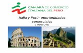 Italia y Perú: oportunidades comerciales