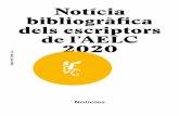 Notícia bibliogràfica dels escriptors de l’AELC 2020
