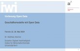 Vorlesung Open Data Geschäftsmodelle mit Open Data