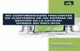No conformidades frecuentes ISO 9001-2015