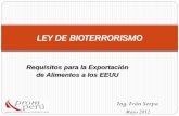 LEY DE BIOTERRORISMO - prompex.gob.pe