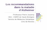 Les recommandations dans la maladie d’Alzheimer