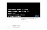 Breve manual de iniciación al editor matemático LAMBDA