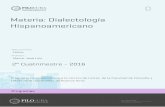 Materia: Dialectología Hispanoamericano