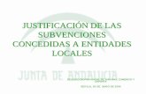 JUSTIFICACIÓN DE LAS SUBVENCIONES CONCEDIDAS A ENTIDADES ...
