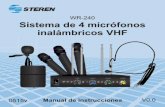 Sistema de 4 micrófonos inalámbricos VHF