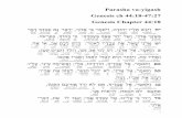 Parasha va-yigash Genesis ch 44:18-47:27 Genesis Chapter 44:18