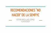 HACER” DE LA SEMFYC RECOMENDACIONES “NO