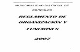 REGLAMENTO DE ORGANIZACIÓN Y FUNCIONES 2007