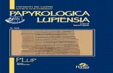 UNIVERSITÀ DEL SALENTO Papyrologica Lupiensia