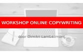 Workshop Online Copywriting door Dimitri Lambermont