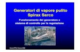 generatori di vapore [Ripristinato] - unibo.it Generatori di vapore pulito Spirax Sarco Funzionamento