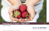 Keeping you in touch – May 2014 is an Authorised Representative of RI Advice Group Pty Ltd.