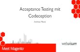 Acceptance Testing mit Codeception ist ein Testing Framework Acceptance testing PHPUnit testing Functional