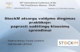 StockM atsargإ³ valdymo diegimas - TOC sprendimai 29th International Conference of the TOC Practitioners