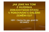 HEM â€“ Closing the gap, grant EU DG SANCO Litva Slovensko ؤŒeskأ، republika Polsko Dأ،nsko Irsko Slovinsko